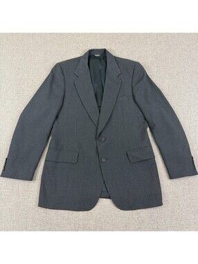 Vintage 90s Kuppenheimer Mens 42R Gray Pinstripe Wool Blazer Sport Coat USA